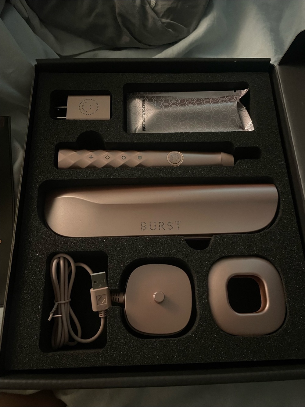 NWT sonic BURST Rose Gold Electric Toothbrush Set